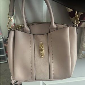 Steve Madden Blush Crossbody Satchel with Gold SM Logo